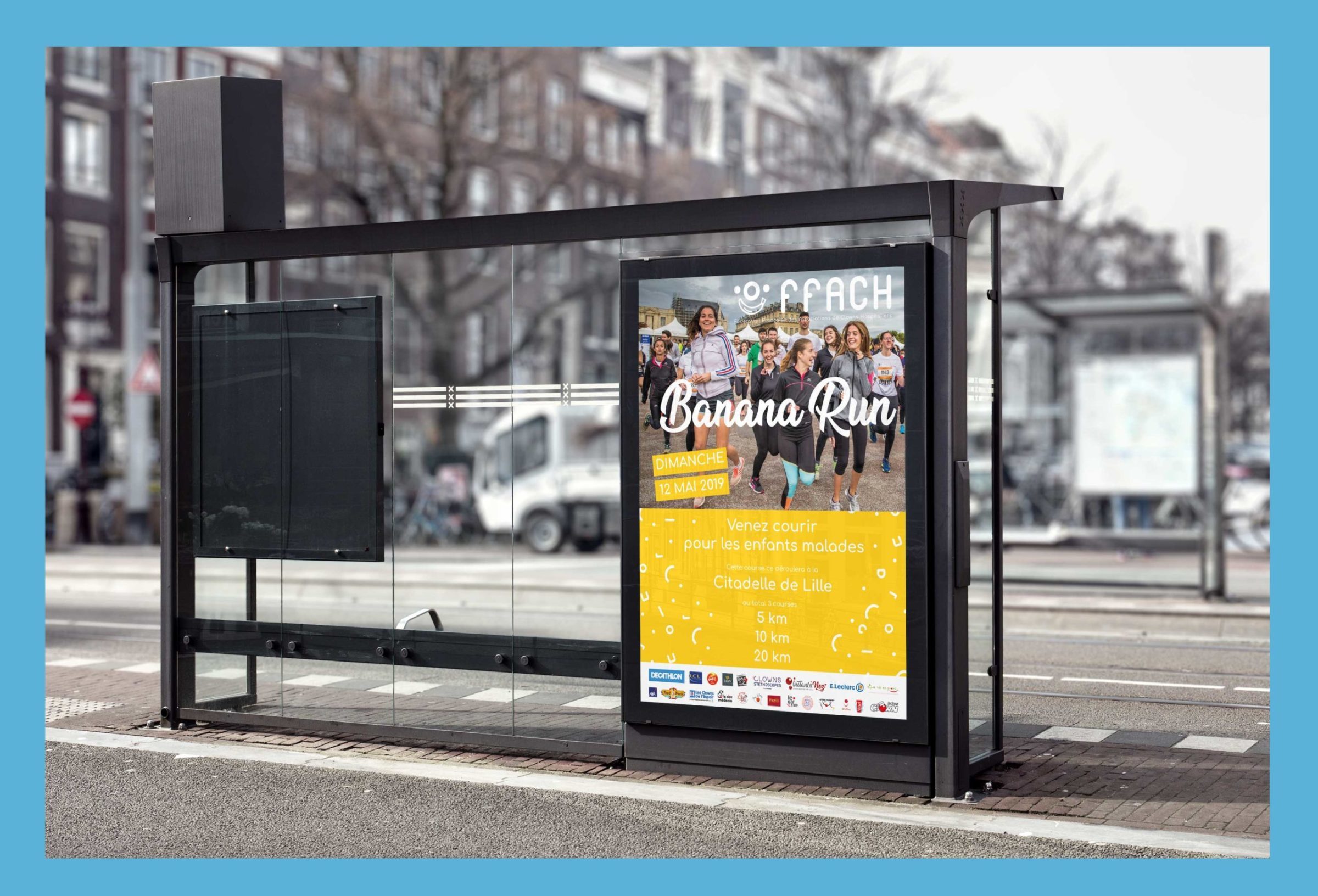 Affiche de l’événement, la Banana Run de Fédération Française des Associations des Clowns Hospitaliers