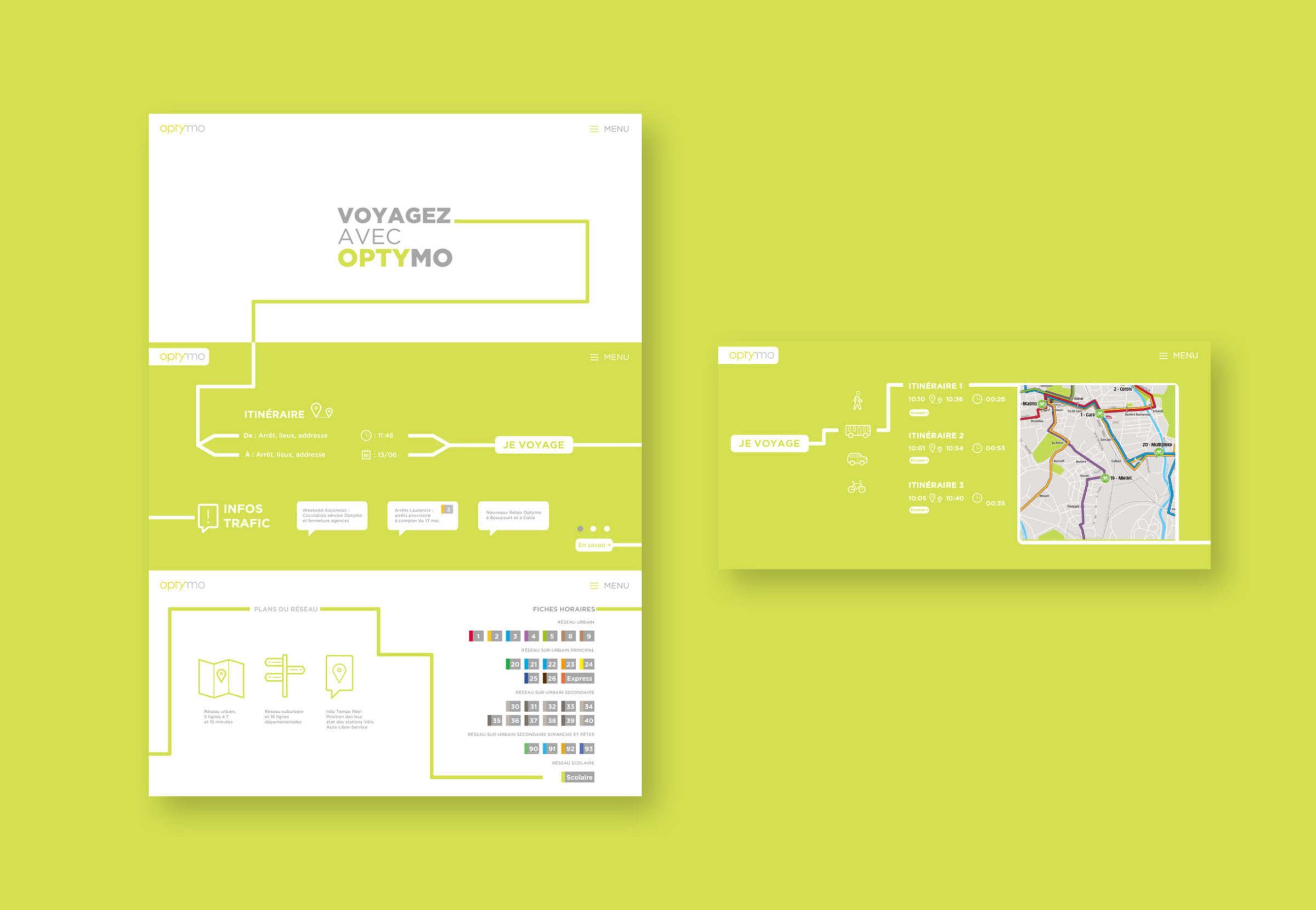 Site web version Bureau d'Optymo avec trajet