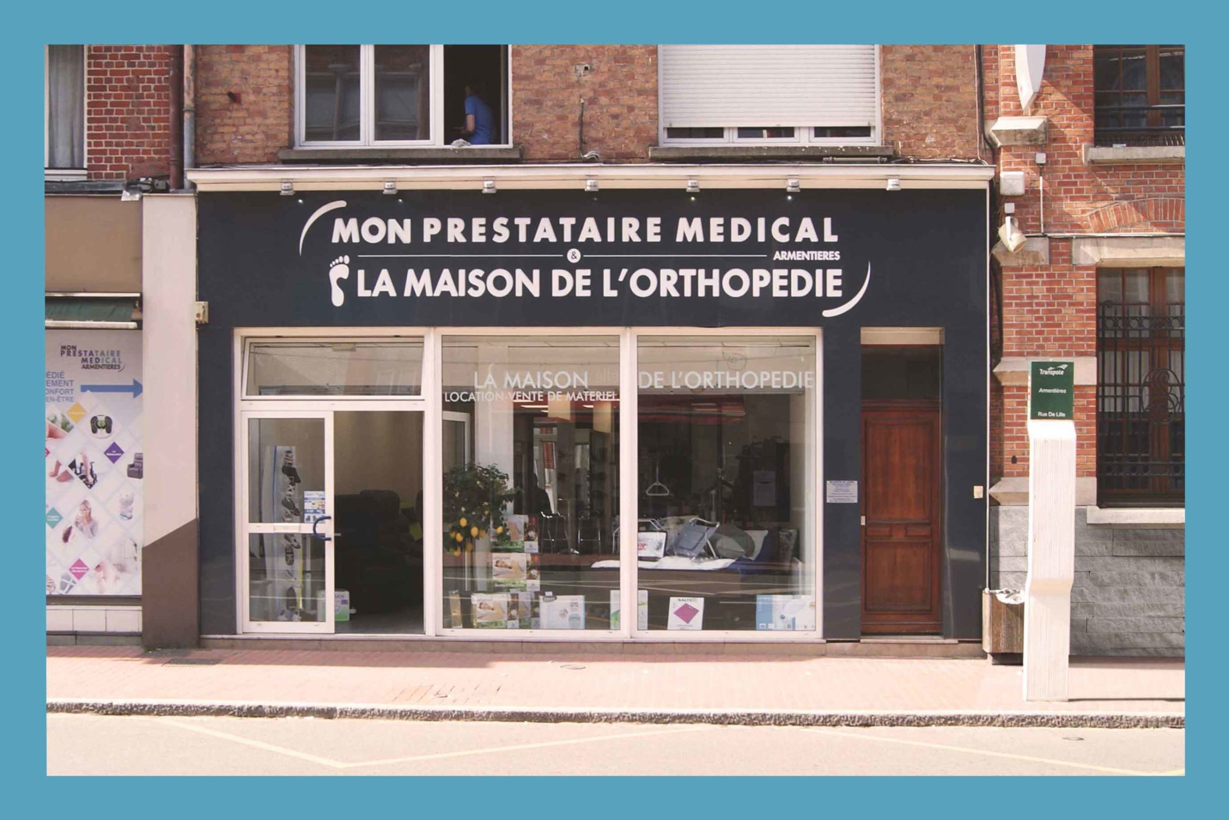Signalétique de la devanture de La maison de l'orthopédie