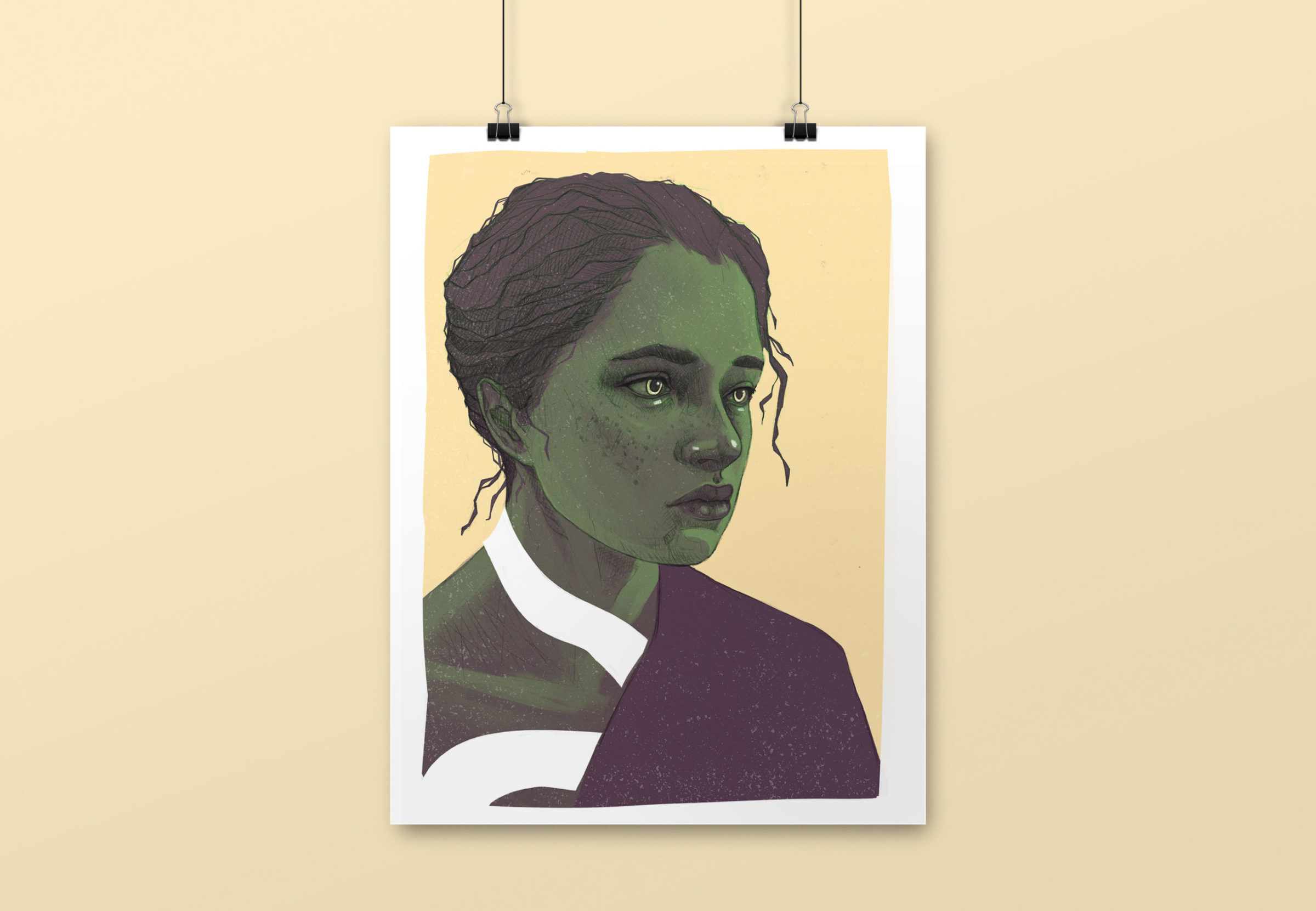 Illustration Portrait de femme avec serpent